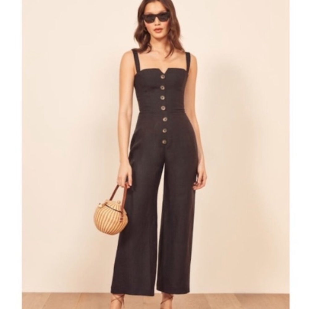 Reformation Black Kass Jumpsuit